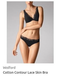 Wolford Cotton Contour Lace Skin Bra black 36B